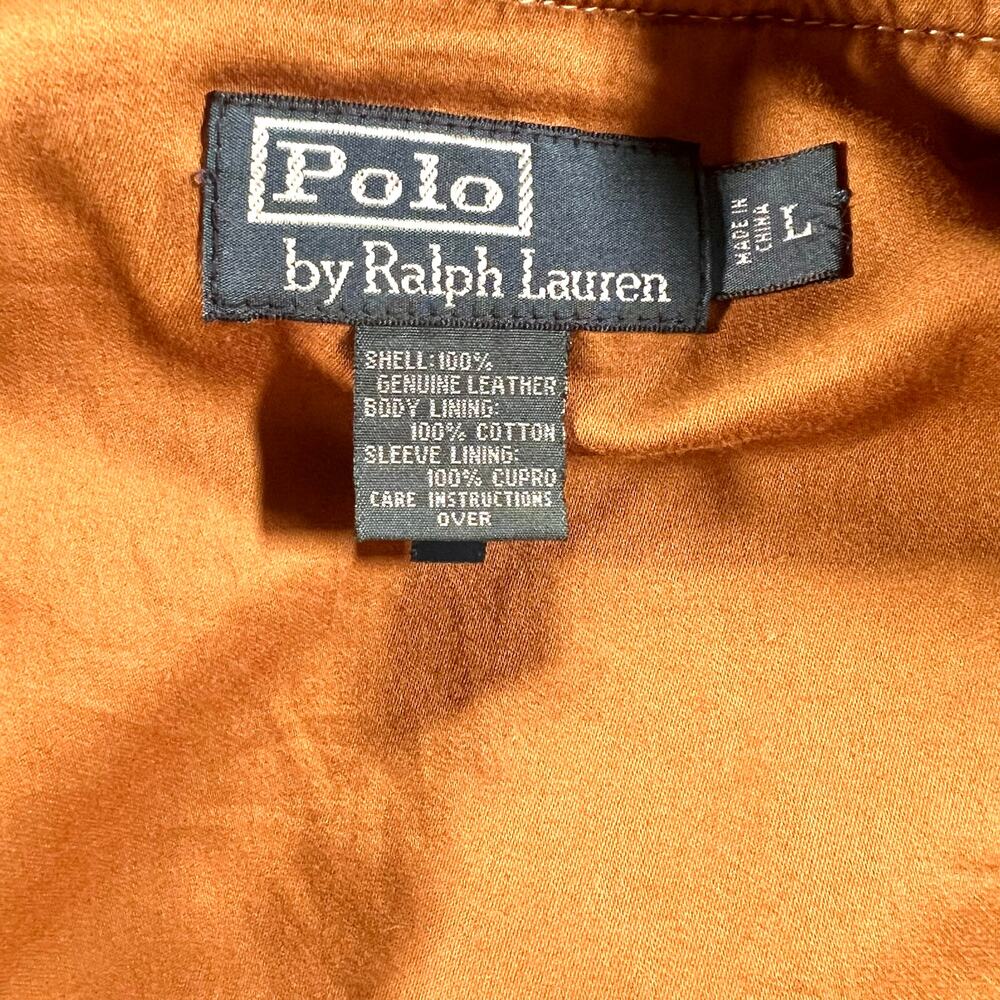Vintage Polo Ralph Lauren Suede Leather Bomber Jacket L Distressed Brown - Picture 13 of 14